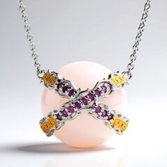 Collana in argento con Quarzo Rosa