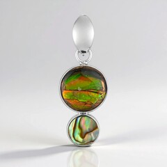 Ciondolo in argento con Ammolite (Bali Barong)