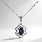Blauer Ceylon-Saphir-Goldhalskette (CIRARI)