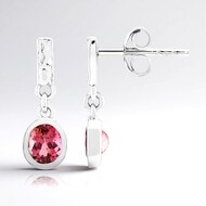 Orecchini in argento con Tormalina Rosa Brasiliana (Pallanova)