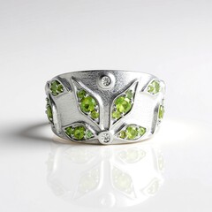 Anello in argento con Tormalina Verde Brasiliana (de Melo Essence)