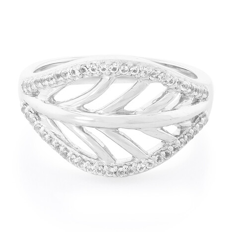 Anello in argento con Topazio Bianco