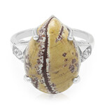 Bague en argent et Jaspe dendritique de Sonora