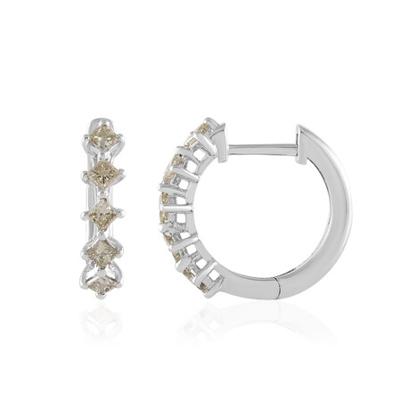 Pendientes en oro con Diamante chocolate I2