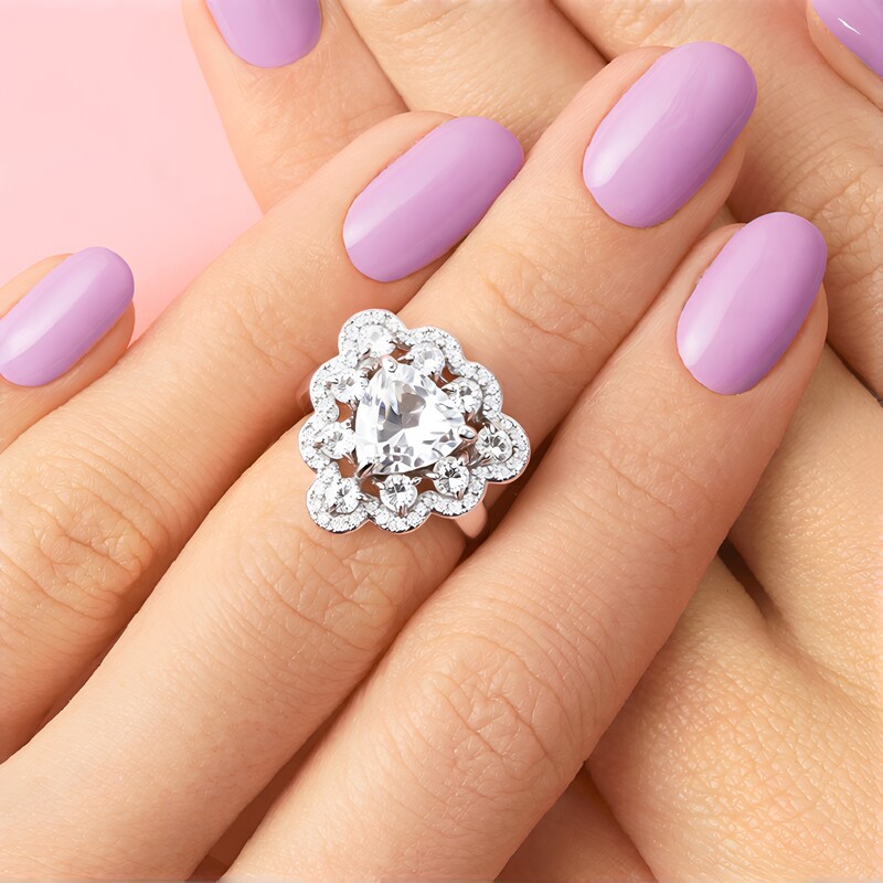 Weißer Topas-Silberring