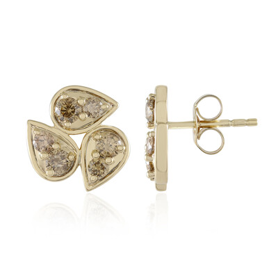 Pendientes en oro con Diamante champán I2 (de Melo)