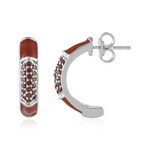 Mozambique Garnet Silver Earrings