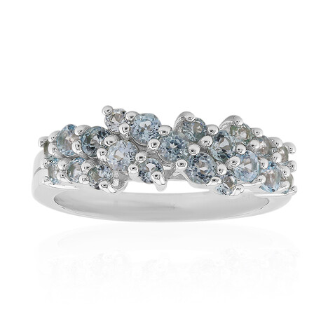 Himmelblauer Topas-Silberring