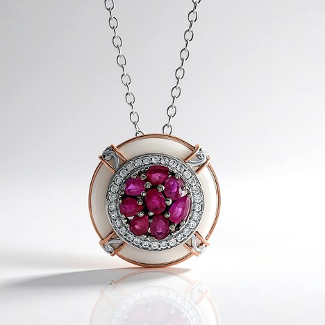 Collana in argento con Agata Bianca (Gems en Vogue)