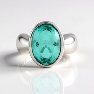 Zilveren ring met een blauwe Paraiba kwarts (MONOSONO COLLECTION)