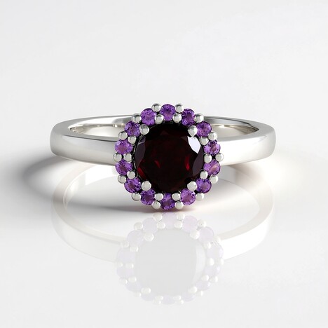 Anello in argento con Rodolite Lampone