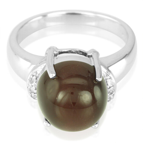 Bague en argent et Scapolite œil-de-chat