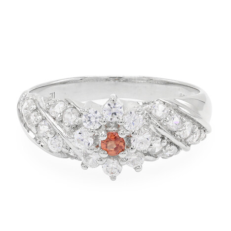 Padparadscha Sapphire Silver Ring
