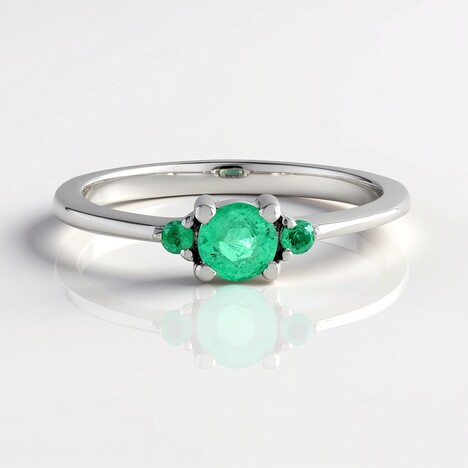 Anello in argento con Smeraldo Colombiano