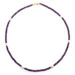 Zilveren halsketting met amethisten