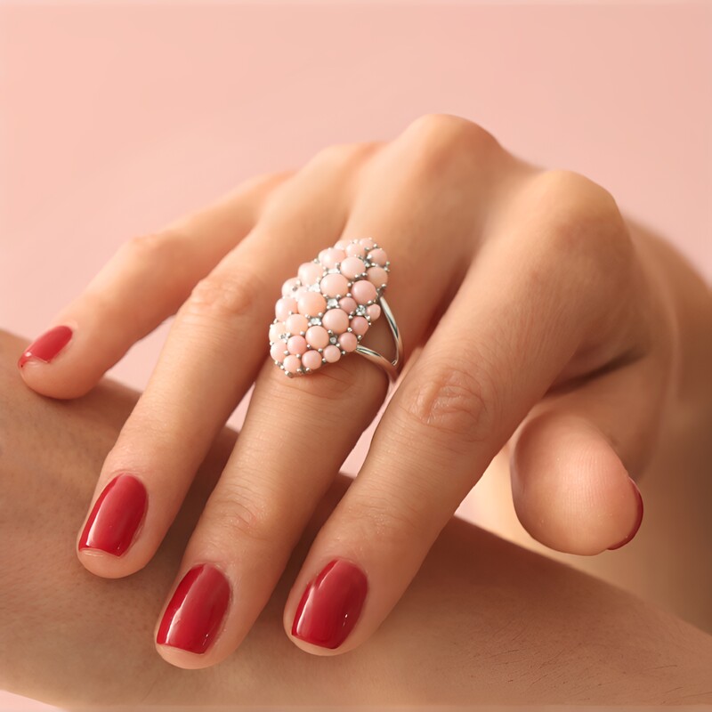 Anillo en plata con Ópalo rosa (de Melo Essence)