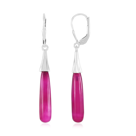 Pendientes en plata con Ónix rosa (MONOSONO COLLECTION)
