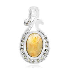Pendentif en argent et Quartz rutile (Cheveux de Vénus) (Annette classic)