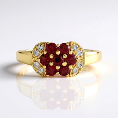 Pierścionek ze srebra - Spinel czerwony szlachetny Noble Red