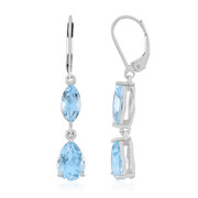 Sky Blue Topaz Silver Earrings