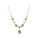 Collar en plata con Turquesa mosaico