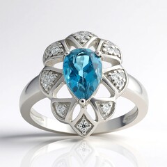 Anello in argento con Topazio Blu Londra
