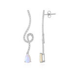 Zilveren oorbellen met Australische opalen