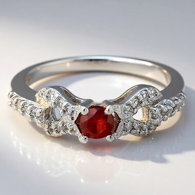 Zilveren ring met een Malaya granaat
