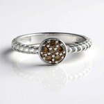 Anello in argento con Diamante Champagne I2 (Ornaments by de Melo)