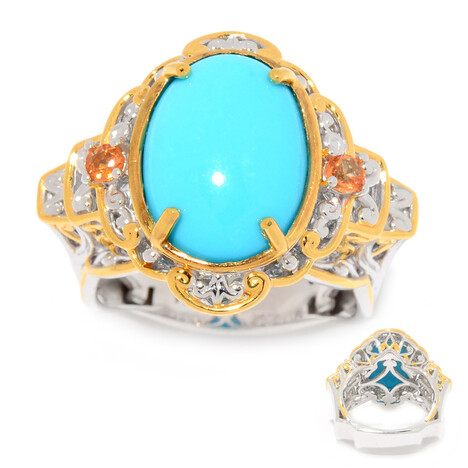 Sleeping Beauty-Türkis-Silberring (Gems en Vogue)