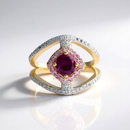 Anillo en oro con Granate Magenta (SUHANA)