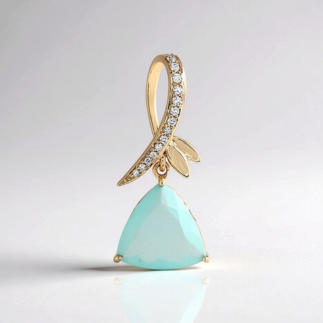 Ciondolo in oro con Opale Paraiba (AMAYANI)