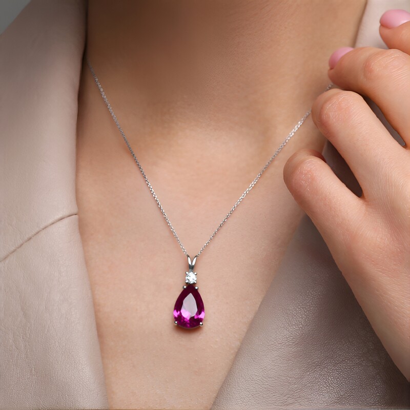 Colgante en plata con Fluorita rosa