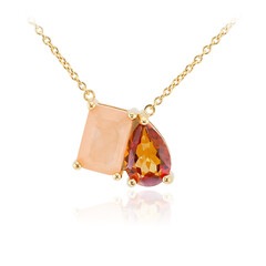 Collana in argento con Quarzo pesca pastello