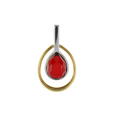 Ciondolo in argento con Ambra Rossa Colombiana (dagen)