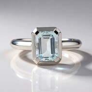 Anillo en oro con Aguamarina de Brasil