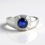 Blauer Stern-Saphir-Silberring (de Melo Essence)