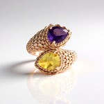 Anello in argento con Ametista Zambiana