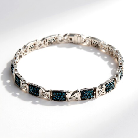 Bracciale in argento con Diamante Blu