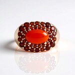 Anello in argento con Corniola Rossa (KM by Juwelo)