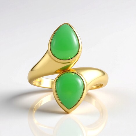 Anello in argento con Crisoprasio (KM by Juwelo)