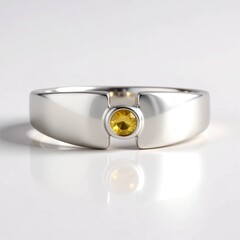 Anello in argento con Zaffiro Ceylon Giallo