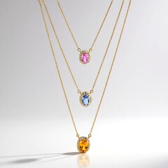 Collana in oro con Zaffiro Arancione Ban Ka Cha