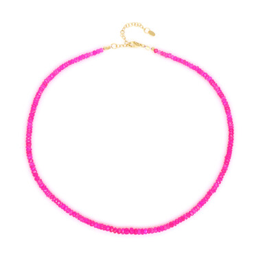 Äthiopischer Pinkfarbener Opal-Silberhalskette
