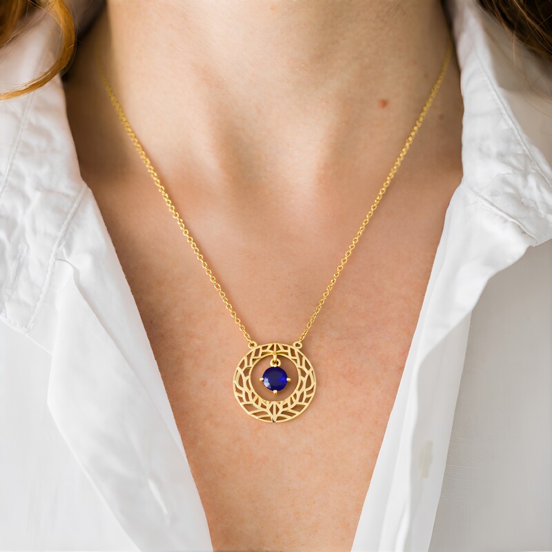 AAA-Tansanit-Goldcollier (Ornaments by de Melo)