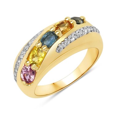 Anillo en plata con Zafiro verde