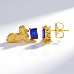 Orecchini in argento con Spinello Cobalto (Gems en Vogue)
