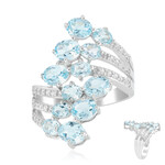 Himmelblauer Topas-Silberring