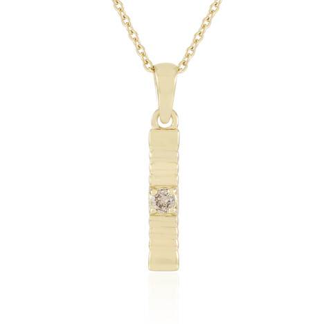 Zilveren halsketting met een I2 Bruine Diamant
