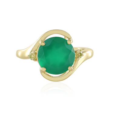 Grüner Onyx-Silberring